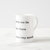 Niet storen in het bekertje porselein kop (Voorkant rechts)