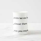 Niet storen in het bekertje porselein kop (Voorkant)