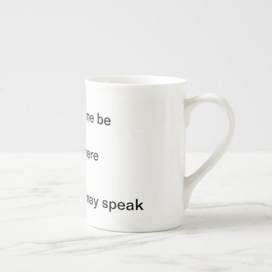 Niet storen in het bekertje porselein kop (Rechts)