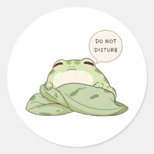 Niet Storen Kikkerslaap Kawaii-ontwerp Ronde Sticker