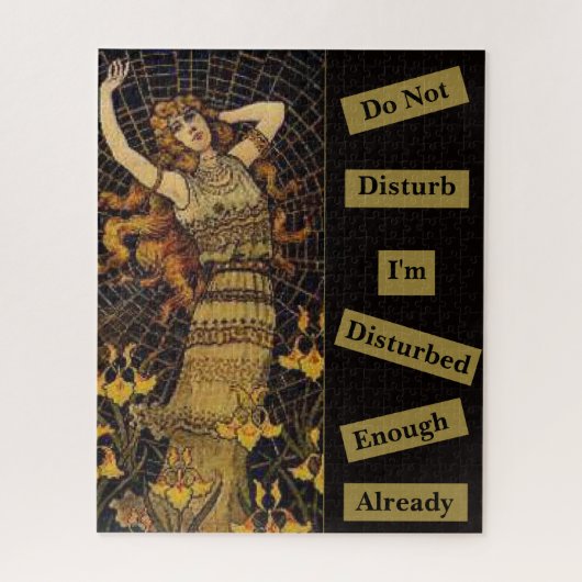 Niet storen  Lady Gold Black Spider Web Legpuzzel (Verticaal)