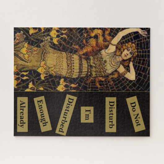 Niet storen Lady Gold Black Spider Web Legpuzzel (Horizontaal)