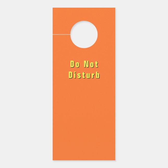 Niet Storen Oranje   Deurhanger (Voorkant)