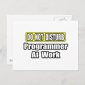 Niet storen... Programmer op het werk Briefkaart (Voorkant / Achterkant)