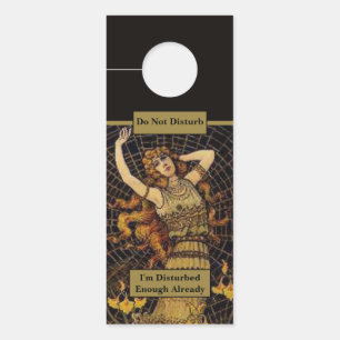 Niet storen / reinigen me  Lady Gold Black Deurhanger