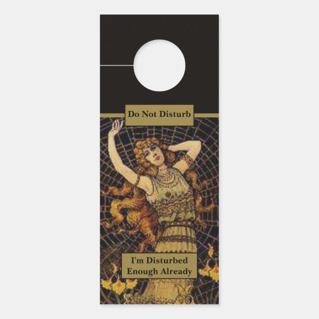 Niet storen / reinigen me  Lady Gold Black Deurhanger (Voorkant)
