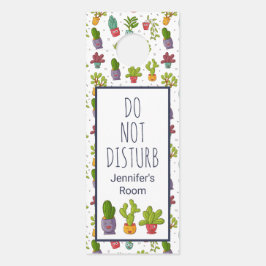 Niet storen Schattigee cactus in bloempotten Deurhanger