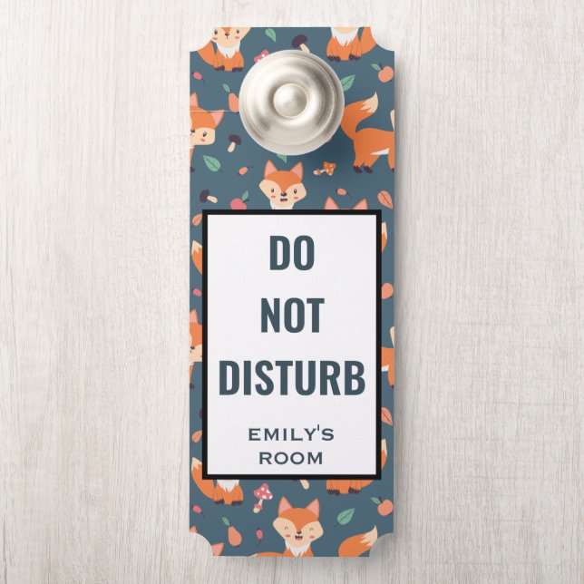 Niet storen Schattigee Oranje vos dierlijk patroon Deurhanger (Op knop)