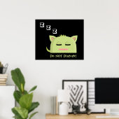 Niet storen! Slaapend Kat Poster (Thuiskantoor)
