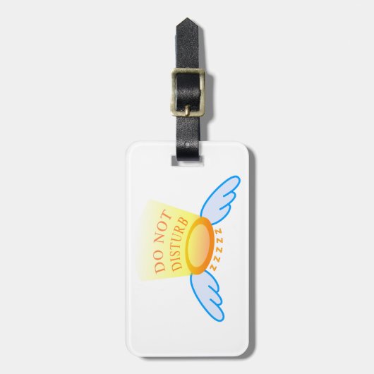 Niet storen Slaapstand Vliegende Halo en Vleugels Bagagelabel (Voorkant verticaal)