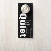 Niet Storen Stille Meisjesuitnodiging Feest Zwart Deurhanger (Op knop)