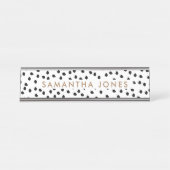 Niet storen teken witte stippen Bedrijfsnaam Bureau Naambordje (Voorkant)