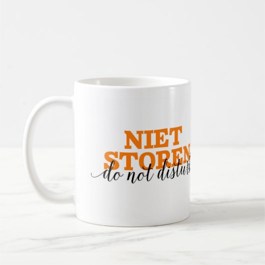 Niet Storen / Verstoren Nederlandse Word Wocabular Koffiemok (Links)