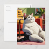 Niet storen vet kat grappig briefkaart (Voorkant / Achterkant)