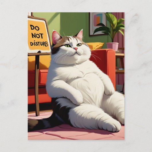 Niet storen vet kat grappig briefkaart (Voorkant)