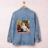 Niet storen vet kat grappig denim jacket (Hangar)