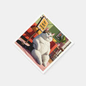 Niet storen vet kat grappig servet (Hoek)