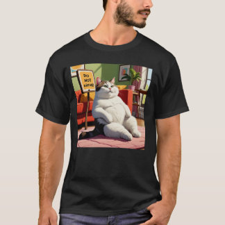 Niet storen vet kat grappig t-shirt