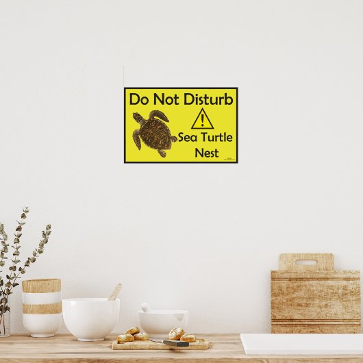 Niet storen Zee Turtle Nest Poster (Keuken)