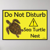 Niet storen Zee Turtle Nest Poster (Voorkant)