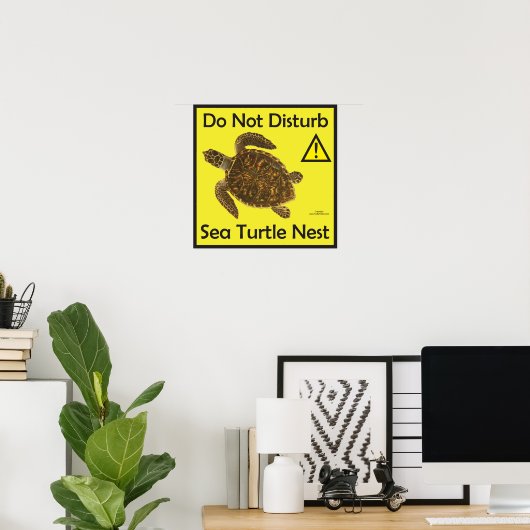 Niet storen Zee Turtle Nest Poster (Thuiskantoor)