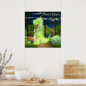 Niet strooisel, draak Recyclen Poster (Keuken)