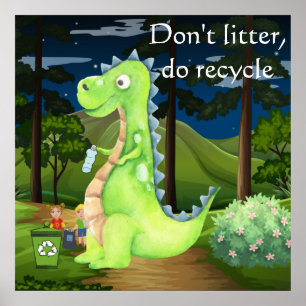 Niet strooisel, draak Recyclen Poster