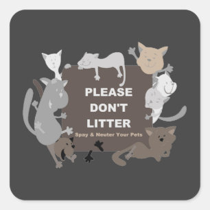 Niet strooisel (Spay & Neuter) Vierkante Sticker