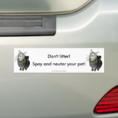 "Niet strooisel" tafeltje met kattenbumpersticker Bumpersticker (Op auto)