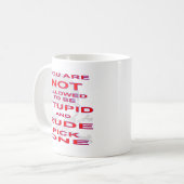 Niet stuitbaar en roze kiezen koffiemok (Voorkant links)