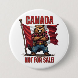 NIET TE KOOP, Canada, Beaver Lumberjack, Vlag, Ronde Button 7,6 Cm