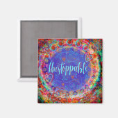 Niet te stoppen grillige  bloemenInspirerend Magneet (Voorkant / Achterkant)