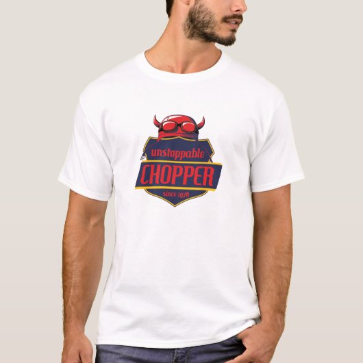 Niet te stoppen Rode Duivel Chopper Badge T-shirt (Voorkant)
