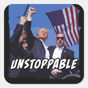 Niet te stoppen vierkante sticker