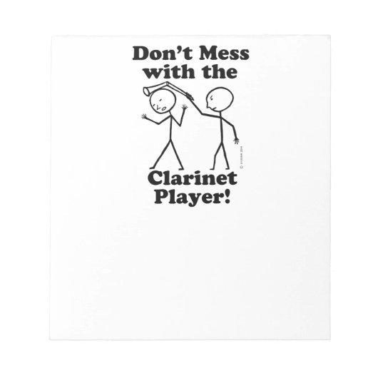 Niet te veel met de Clarinet Player Notitieblok (Voorkant)