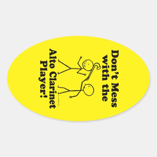 Niet te veel met de Ovaal Stic van Alto Clarinet P Ovale Sticker (Voorkant)