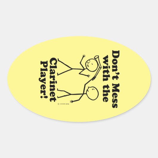 Niet te veel met de Ovaal Sticker van Clarinet Pla (Voorkant)
