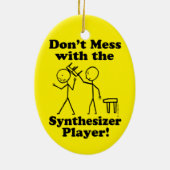 Niet te veel met de Synthesizer Player Keramisch Ornament (Achterkant)