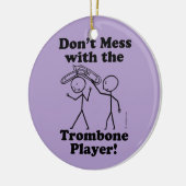 Niet te veel met de trombone-speler keramisch ornament (Links)