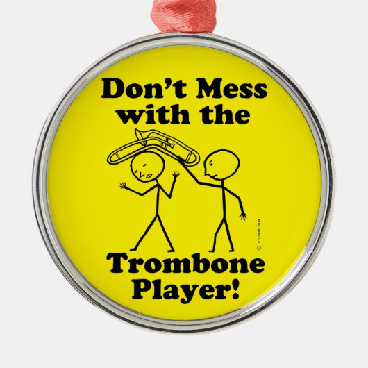 Niet te veel met de trombone-speler metalen ornament (Voorkant)