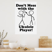 Niet te veel met de Ukulele Player Poster (Keuken)