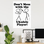 Niet te veel met de Ukulele Player Poster (Thuiskantoor)