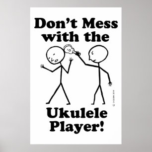Niet te veel met de Ukulele Player Poster