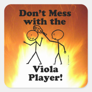 Niet te veel met de viola Player Square Sticker