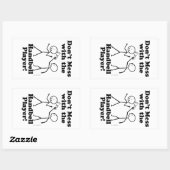 Niet te veel met de zakbelspeler rechthoekige sticker (Vel)