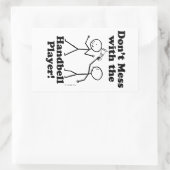 Niet te veel met de zakbelspeler rechthoekige sticker (Tas)