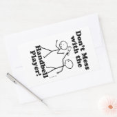 Niet te veel met de zakbelspeler rechthoekige sticker (Envelop)