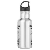 Niet te veel met de zakbelspeler waterfles  (Voorkant)