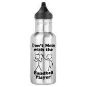 Niet te veel met de zakbelspeler waterfles  (Rechts)