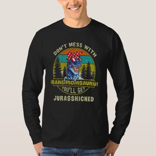 Niet te veel met Grandmomsaurus T Rex Moederdag T-shirt (Voorkant)